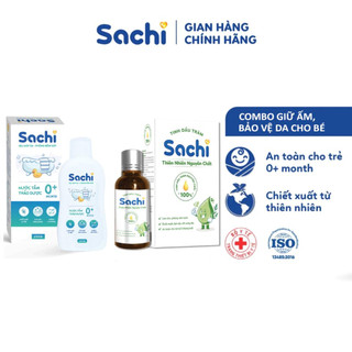 Combo giữ ẩm cơ thể cho bé Tinh dầu tràm nguyên chất 30ml + Nước tắm sachi 250ml