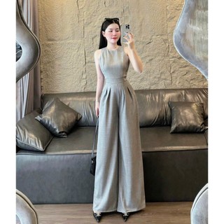  Set jum đủi vân mây áo cọc tay phối liền quần ống rộng siêu tôn dáng 