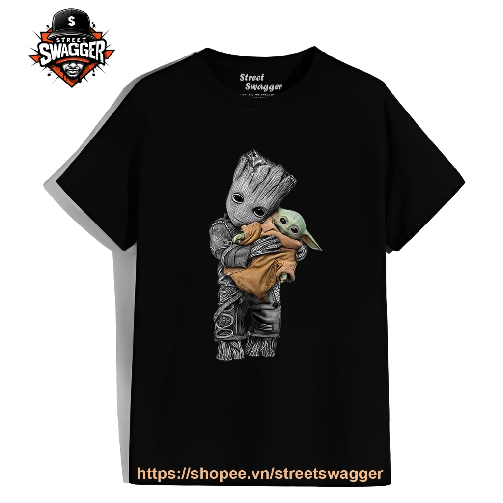 Áo Thun Xuất Mỹ Unisex Groot Hug Baby Yyoda Cute Shirt