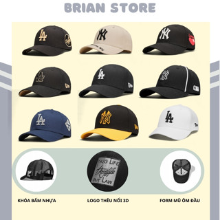 Bộ +40 mũ nón lưỡi trai thời trang MLB thêu chữ LA, NY, Bost.on,... hàng xuất dư phong cách Hàn Quốc