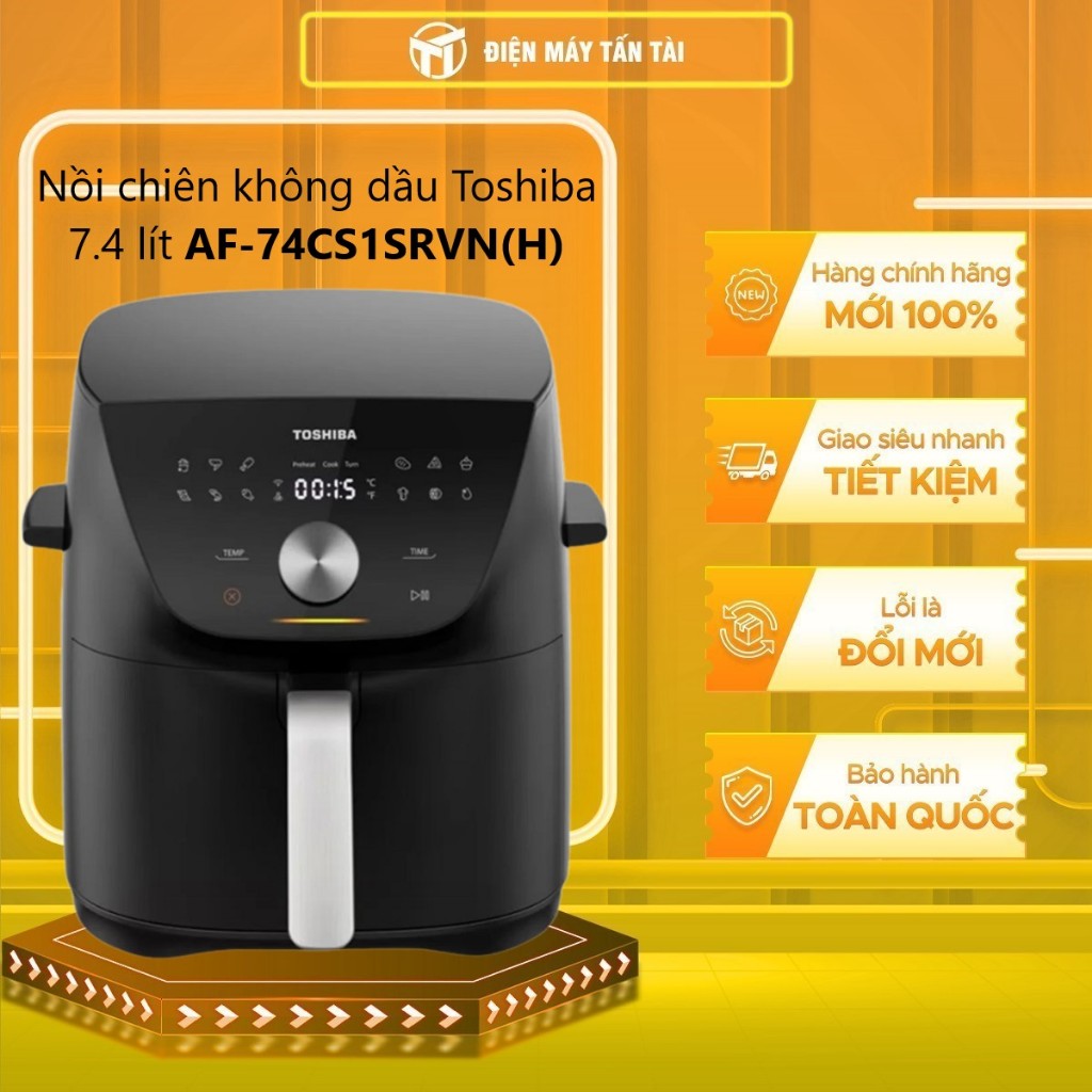 (HCM) - AF-74CS1SRVN(H) - NỒI CHIÊN KHÔNG DẦU TOSHIBA AF-74CS1SRVN(H) - Lòng nồi bằng nhôm