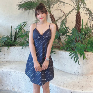  Váy Ngủ Hisexy Hai Dây Lụa Satin in 3D có mút ngực Hisexy XD53 