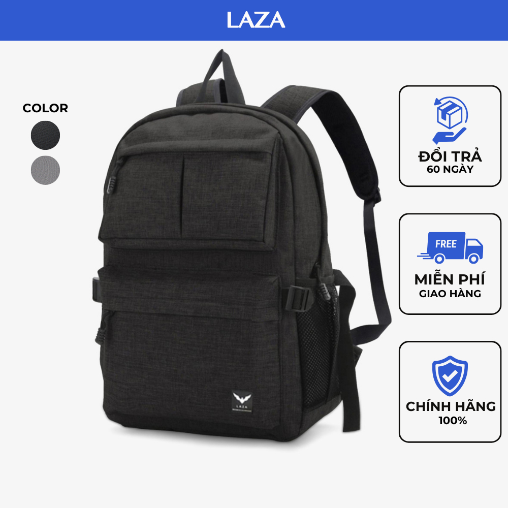 Balo laptop nam nữ thời trang unisex LAZA 294 - Chống thấm nước, chứa được laptop 15.6in