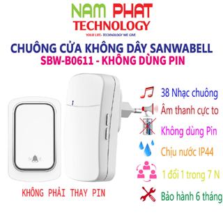 Chuông cửa không dây Sanwbell SWB-0611,không dùng Pin, 38 nhạc chuông, âm thanh to 3 mức, chống nước
