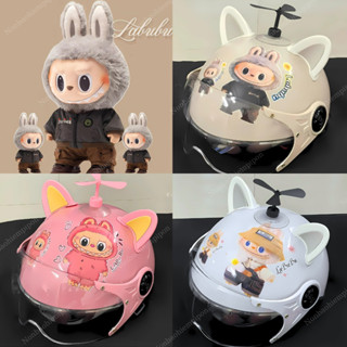 Nón bảo hiểm trẻ em từ 3-9 tuổi hình labubu gắn kính kèm phụ kiện , mũ bảo hiểm trẻ em có tem kiểm định đạt chuẩn ATGT