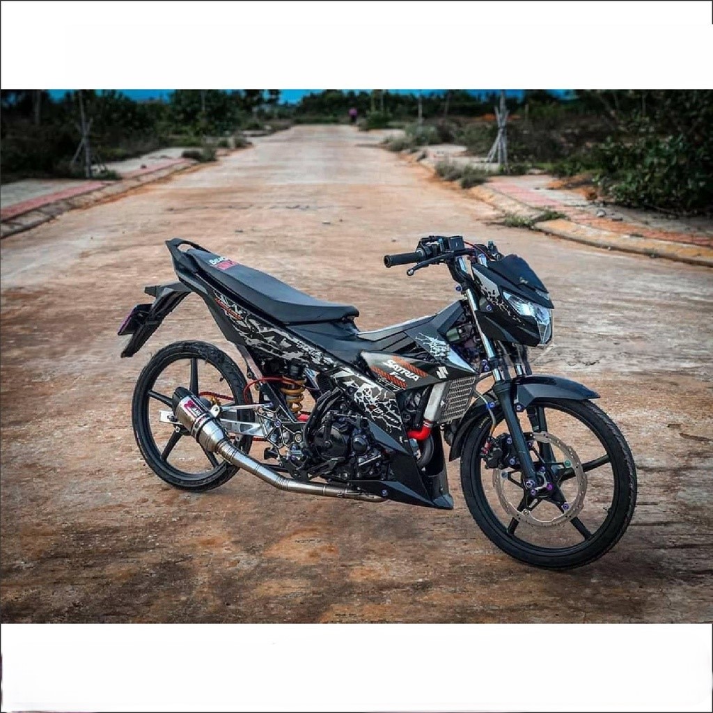 Tem Rời Xe Satria Xám đen nhám -TG Stickers