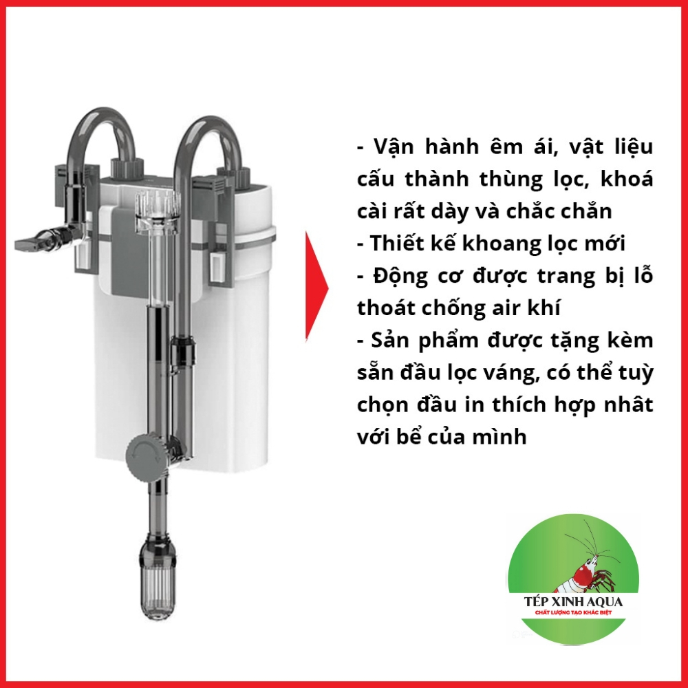 [Có Bảo Hành] Lọc treo có hút váng SunSun XBL 300/ XBL 400/ XBL 500/ XBL 600 bể tép cảnh, cá cảnh