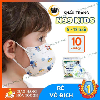  Khẩu trang trẻ em N99 6D Kid  Combo 100cái  Tuấn Minh Platinum - 6D kids Tuấn Minh-6D Kids TM mẫu mới nhất 