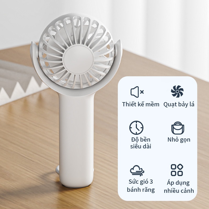 Quạt Mini điện cầm tay nhỏ cầm tay Điều chỉnh 3 tốc độ Quạt Pin Sạc Usb 1200mah | BigBuy360 - bigbuy360.vn