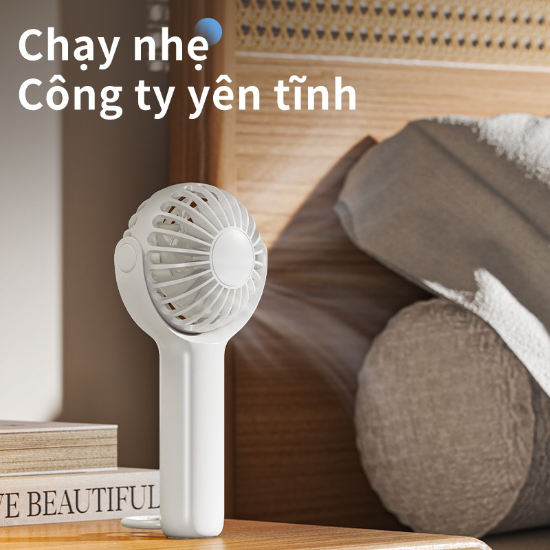 Quạt Mini điện cầm tay nhỏ cầm tay Điều chỉnh 3 tốc độ Quạt Pin Sạc Usb 1200mah | BigBuy360 - bigbuy360.vn
