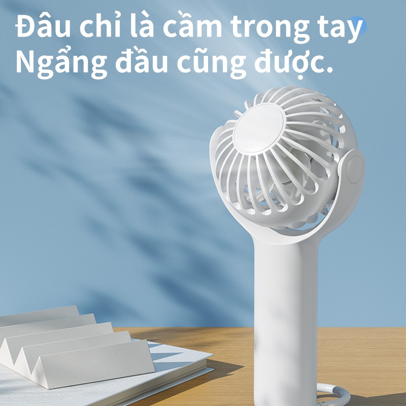 Quạt Mini điện cầm tay nhỏ cầm tay Điều chỉnh 3 tốc độ Quạt Pin Sạc Usb 1200mah | BigBuy360 - bigbuy360.vn