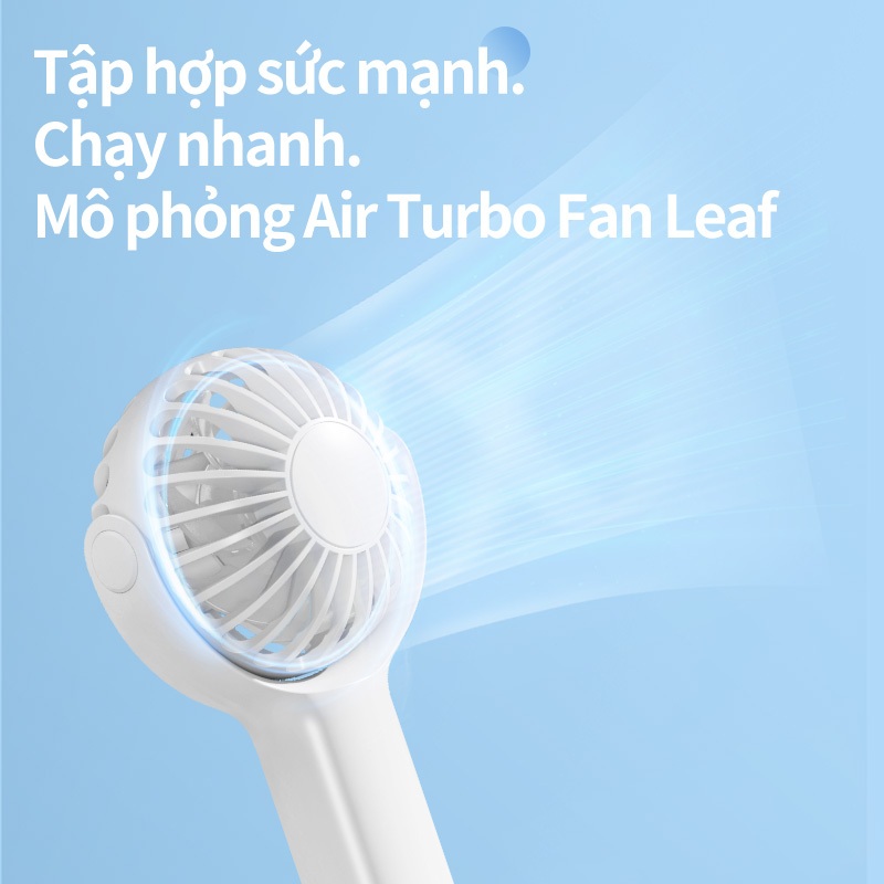 Quạt Mini điện cầm tay nhỏ cầm tay Điều chỉnh 3 tốc độ Quạt Pin Sạc Usb 1200mah | BigBuy360 - bigbuy360.vn