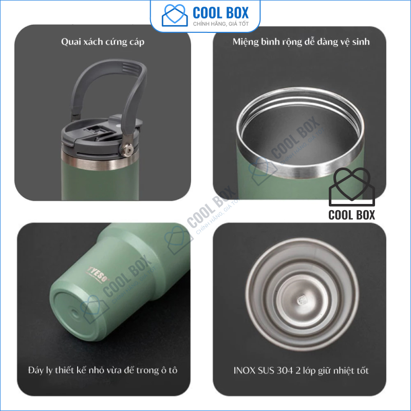 Ly giữ nhiệt cao cấp Tyeso V2 có 5 dung tích 600-1200ml, cốc giữ nhiệt thể thao COOLBOX tyeso v2 | BigBuy360 - bigbuy360.vn