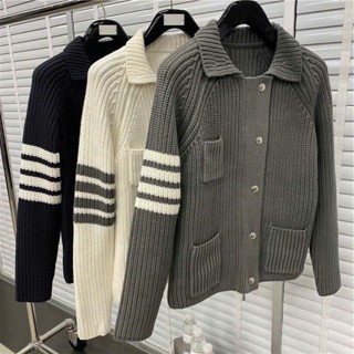 Áo Cardigan Nam Nữ Phối Hoạ Tiết Thome Cực Đẹp