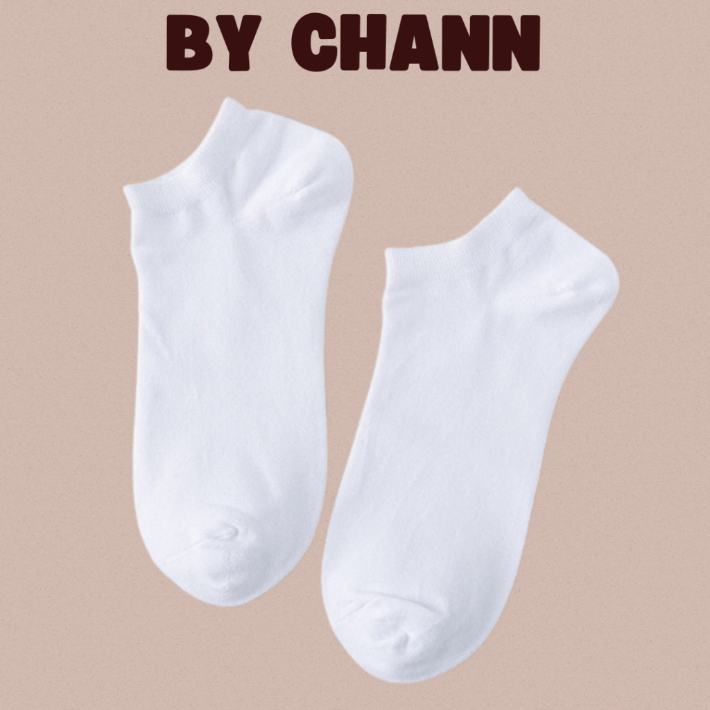 Tất vớ nữ trơn cổ ngắn BY CHANN chất liệu cotton co giãn thoáng khí