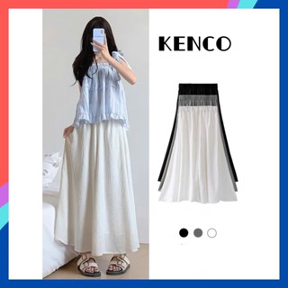 Quần ống rộng dài bigsize nữ chất đũi vân mây Quần giả váy lửng 1 lớp cạp cao lưng chun tiện lợi mát mẻ che khuyết điểm