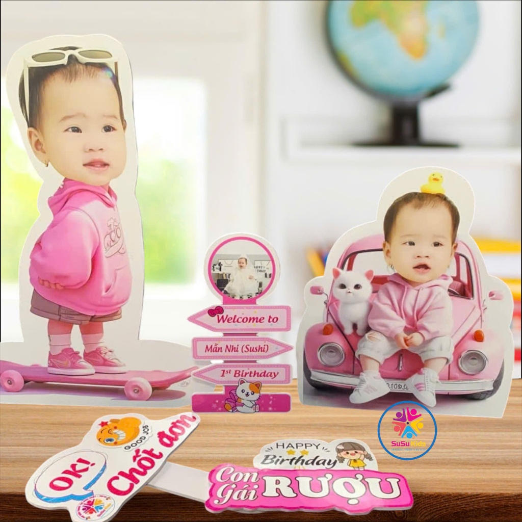 ( CHIBI SINH NHẬT) Mẫu Chibi Bé Gái Cực Dễ Thương Cho Buổi Tiệc Sinh Nhật, đầy tháng, thôi nôi,.