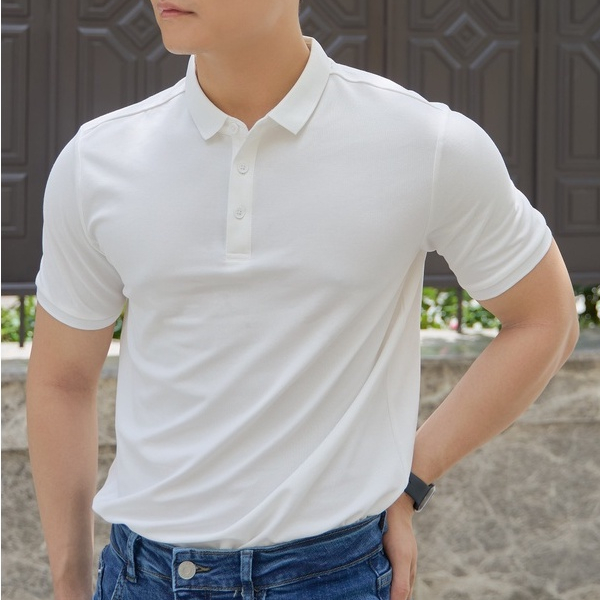 THINK Menswear - Áo Polo Basic Trơn #0202 - Trắng