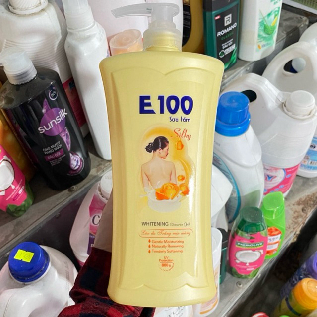 SỮA TẮM E100 SILKY vàng 800ML