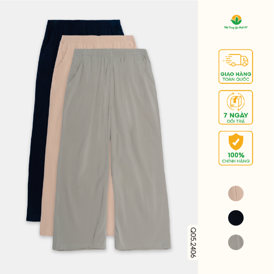 Quần lửng nữ chất Linen đũi thời trang Việt Thắng - Q05.2406