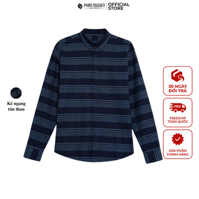 Áo sơ mi dài tay nam Phan Nguyễn, chất liệu linen mềm mịn, thoáng khí, form regular fit SMD.1391