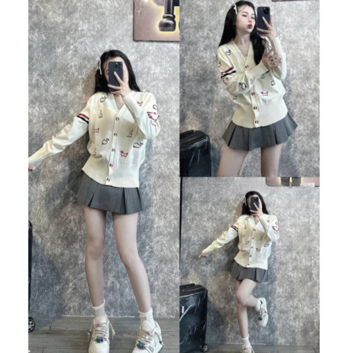 Áo khoác, Áo cadigan len họa tiết thêu hottrend - DP BOUTIQUE