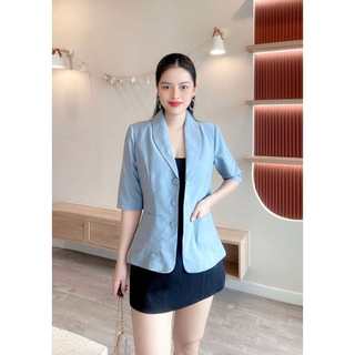 Áo khoác blazer ngắn tay basic