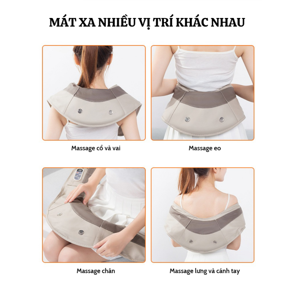 Máy massage đấm lưng vai cổ gáy KAW/SEKA, Đai Massage Cổ Vai Gáy Giảm Mệt Mỏi Căng Thẳng, Massage nhiều vị trí khác nhau