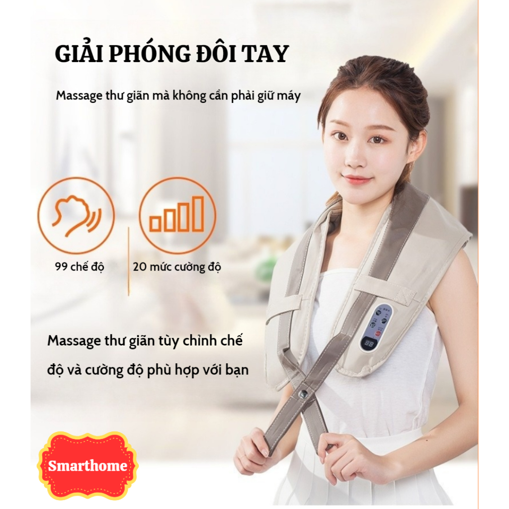 Máy massage đấm lưng vai cổ gáy KAW/SEKA, Đai Massage Cổ Vai Gáy Giảm Mệt Mỏi Căng Thẳng, Massage nhiều vị trí khác nhau