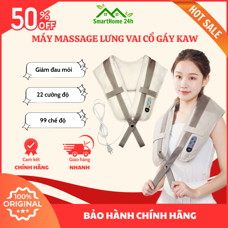 Máy massage đấm lưng vai cổ gáy KAW/SEKA, Đai Massage Cổ Vai Gáy Giảm Mệt Mỏi Căng Thẳng, Massage nhiều vị trí khác nhau