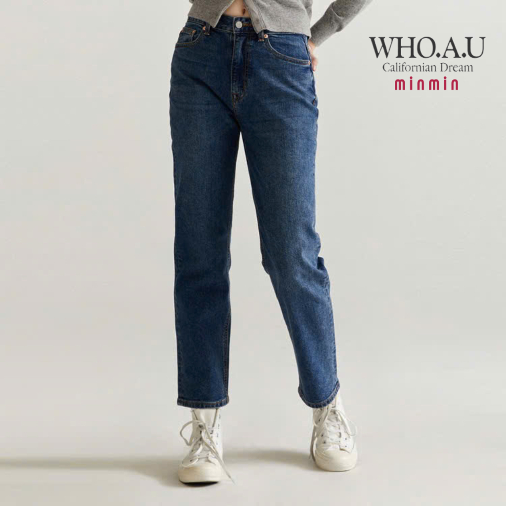 [AUTHENTIC 100%] Quần jeans nữ Whoau chính hãng Hàn Quốc chất cotton dày dặn co dãn đứng form