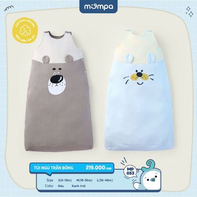 Túi ngủ cho bé Mompa 6 tháng-4 tuổi chần bông vải Cotton Ceiling mềm mại ấm áp giúp bé ngủ ngon 053