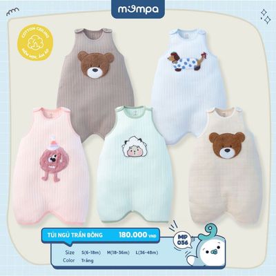 Túi ngủ cho bé Mompa 6 tháng-4 tuổi hở chân chần bông vải Cotton Ceiling ấm giúp bé ngủ ngon 055 056