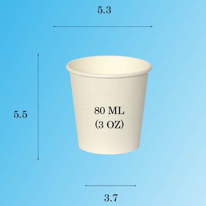 50 Ly giấy 3oz 80ml không nắp (ly sample)