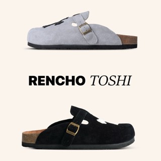 RENCHO TOSHI PREMIUM Dép da bít mũi Nam Nữ MULE BOSTON DA BÒ NGUYÊN TẤM đế trấu định hình lòng bàn chân