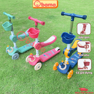 Xe scooter Khủng Long cho bé, Xe trượt có ghế ngồi, đa năng 3 bánh, CÓ ĐÈN NHẠC, Cho bé từ 1-10 tuổi