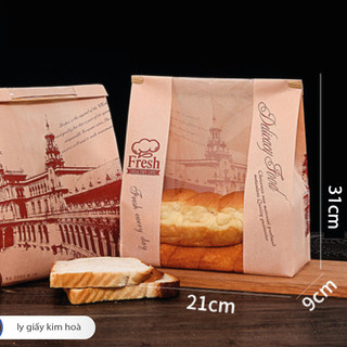  50 cái túi bánh mì cửa sổ-hình tháp size lớn   21 x 9 x 31 cm  