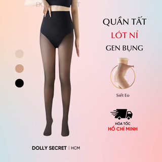 Quần Tất 3D Phối Gen Bụng Chất Nỉ Giữ Nhiệt DOLLY SECRET T45 Thon Chân Nâng Mông Siêu Đỉnh