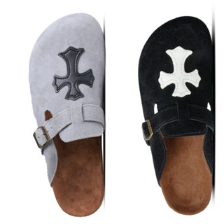  391 TOSHI PREMIUM Dép Nam Nữ bít mũi MULE BOSTON DA BÒ NGUYÊN TẤM đế trấu định hình lòng bàn chân 