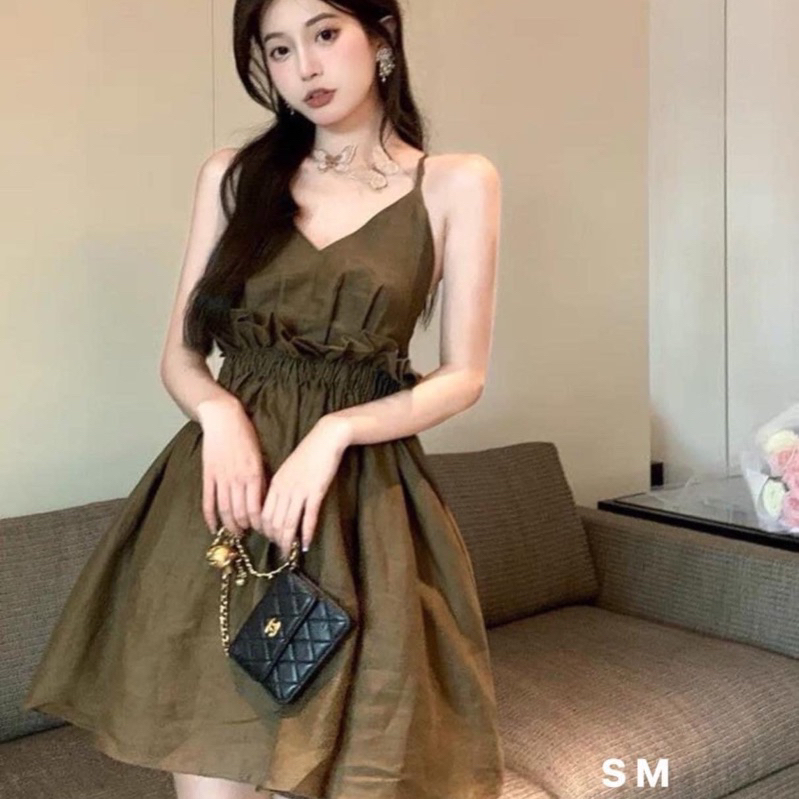 Đầm cổ yếm cột dây hở lưng CD505