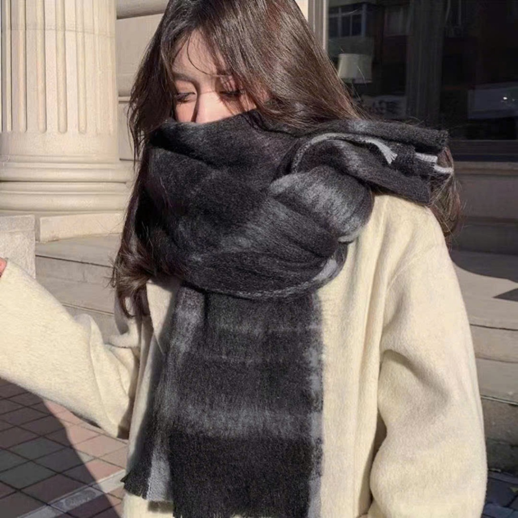 Khăn quàng cổ mùa đông, len Cashmere mềm mịn, khăn choàng khổ rộng Kẻ Sọc, mềm mịn, ấm áp nam nữ K62 | BigBuy360 - bigbuy360.vn