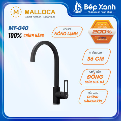 [FREESHIP HCM] Vòi Rửa Chén Malloca MF-040 - Đồng Sơn Giả Đá (Màu đen)