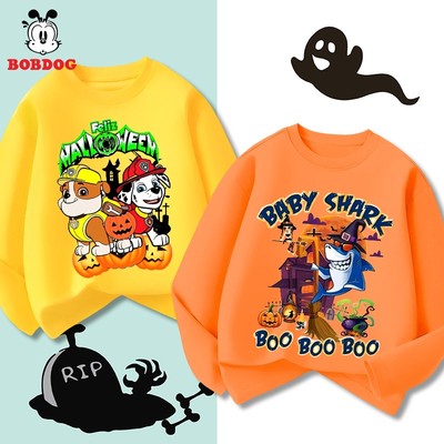 Áo thun dài tay bé trai BOBDOG in hình baby shark, chó cứu hộ ngộ nghĩnh chất liệu cotton mềm mịn