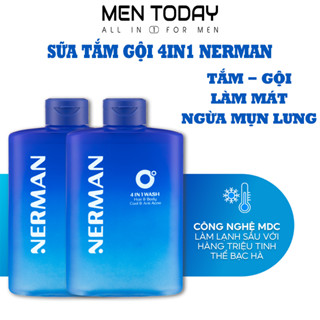 Sữa tắm gội 4in1 Nerman, tắm gội làm mát, ngừa mụn lưng, hương nước hoa Pháp