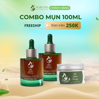 Combo Serum, Bột Rửa Mộc Thiên Hương, Đánh Bay Nhanh Mụn Bọc, Mụn Ẩn, Trứng Cá, Đầu Đen Chai 100ml