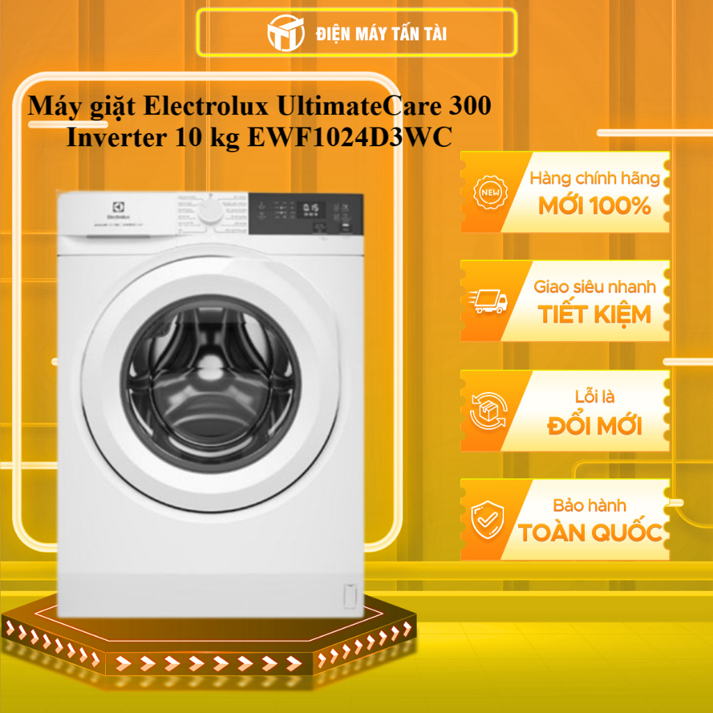 EWF1024D3WC - Máy giặt Electrolux UltimateCare 300 Inverter 10 kg - GIAO TOÀN QUỐC