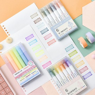 Set 6 bút highlight pastel dạ quang ghi nhớ dòng cute, bút highlight vience xịn