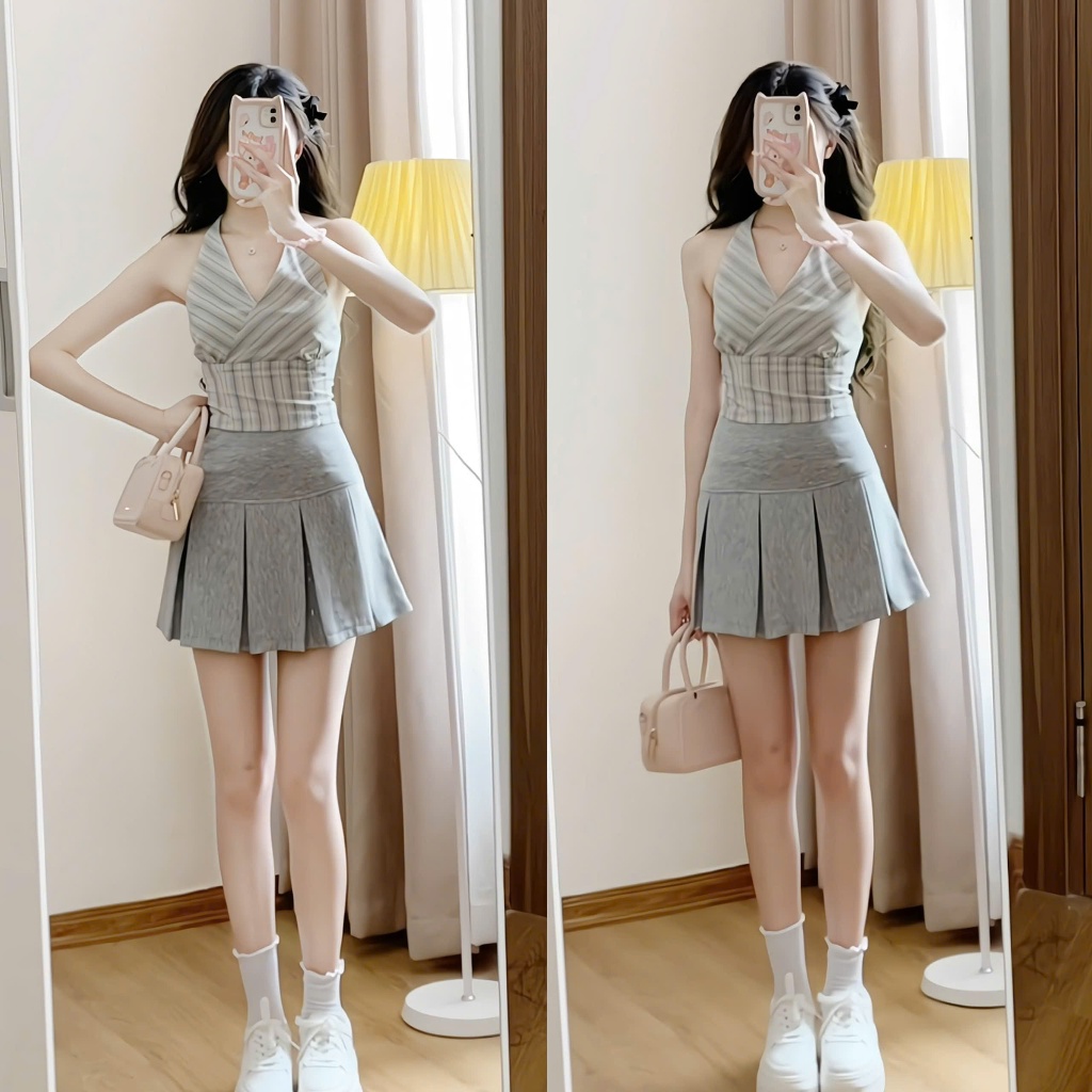 Áo yếm croptop cổ buộc dây xixeoshop - A34 | BigBuy360 - bigbuy360.vn