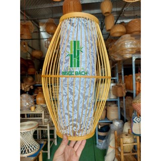 Đèn Thả Tăm Tre Hình Trụ Đó