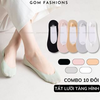 Combo 10 đôi tất lười nữ chống tuột gót GOMTAT, vớ mang giày búp bê tàng hình chất liệu cotton mềm mại-BUB-KOL-1302-CB10